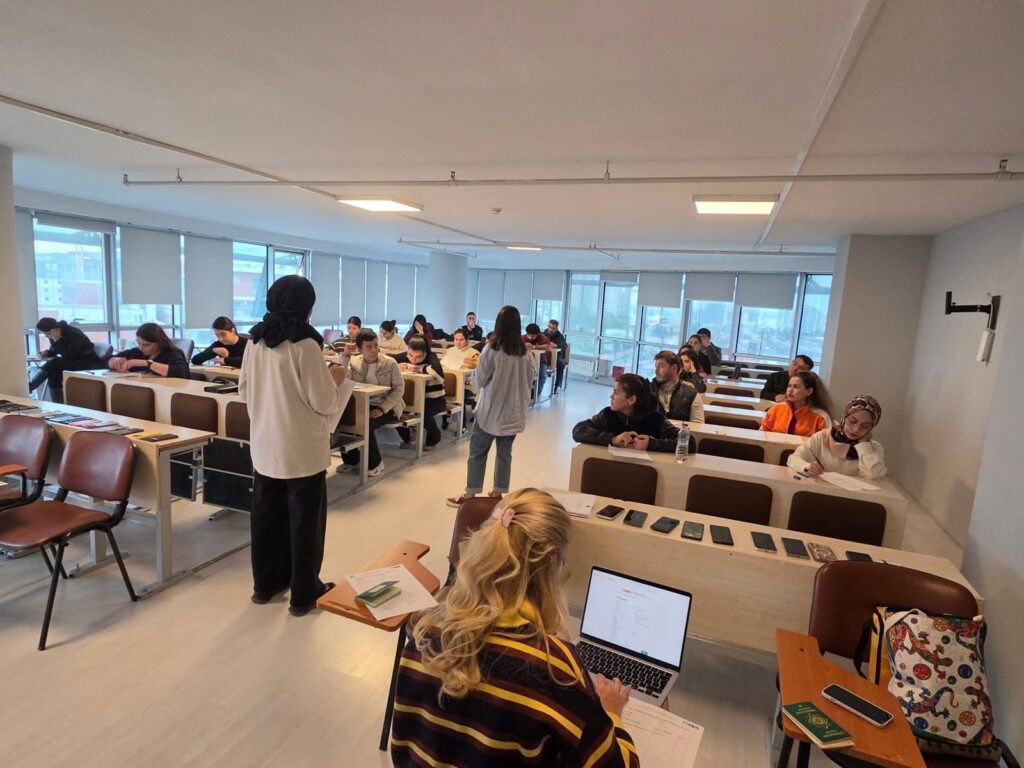 Candidate check-in at the Ankara University TÖMER exam organized by Lord Agency